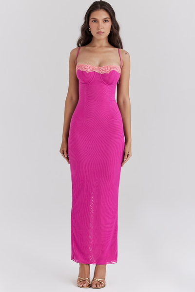 Fay | Lace Slit Maxi Dress