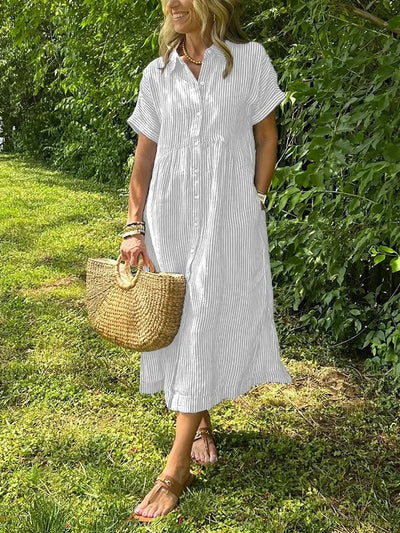 Angela | Striped Shirt Dress