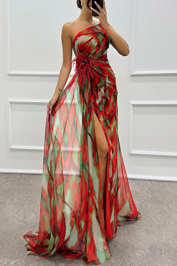 Liora | Off-Shoulder Slit Maxi Dress
