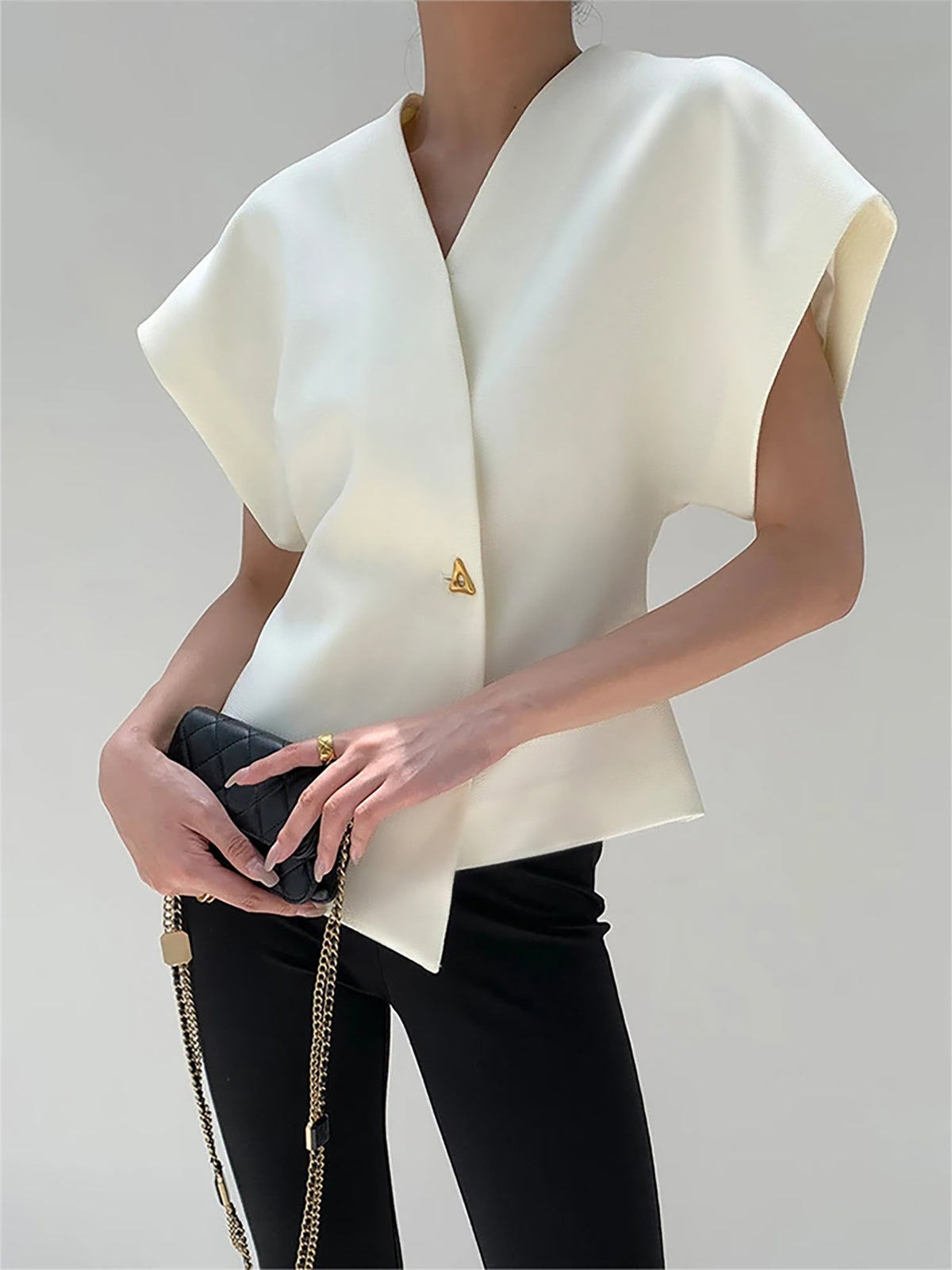 Meyra - V-Neck Asymmetric Top