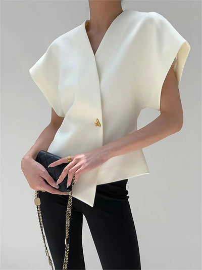 Meyra - V-Neck Asymmetric Top