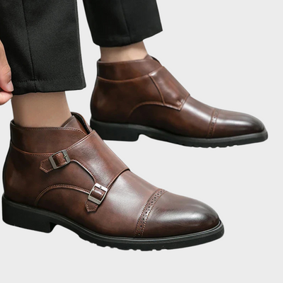 Parker | Faux Leather Double Monk Boots